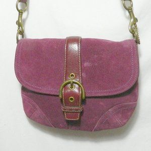 Coach 4743 Purple Suede Swing Pack Crossbody Used